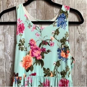 💗3 for $30💗 Mint Floral Tank Maxi Dress